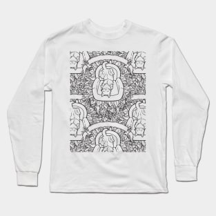 Cute Couch Potato Cat Pattern Long Sleeve T-Shirt